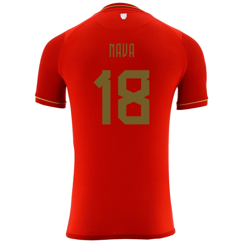 Niño Camiseta Bolivia Fernando Nava #18 Rojo 2ª Equipación 24-26 La Camisa Argentina