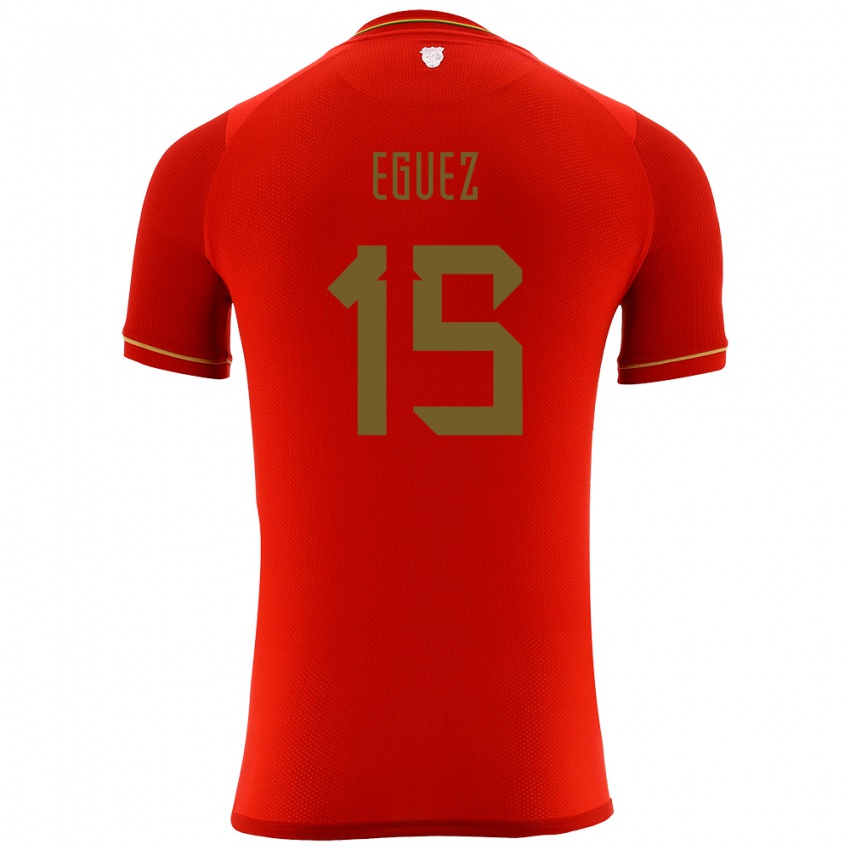 Niño Camiseta Bolivia Ramiro Eguez #15 Rojo 2ª Equipación 24-26 La Camisa Argentina