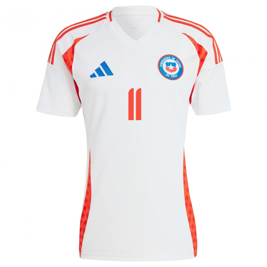 Niño Camiseta Chile Yessenia López #11 Blanco 2ª Equipación 24-26 La Camisa Argentina