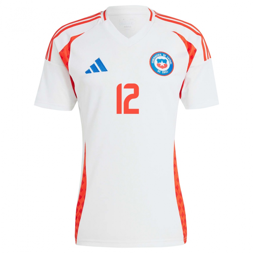 Niño Camiseta Chile Gabriela Bórquez #12 Blanco 2ª Equipación 24-26 La Camisa Argentina