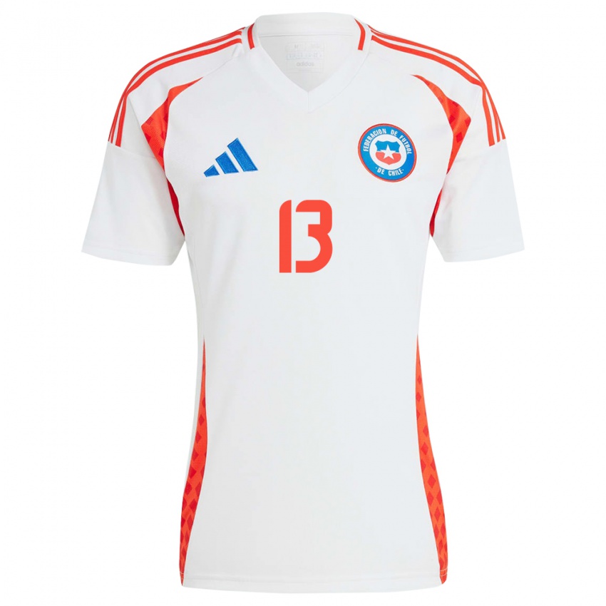 Niño Camiseta Chile Cristián Morales #13 Blanco 2ª Equipación 24-26 La Camisa Argentina