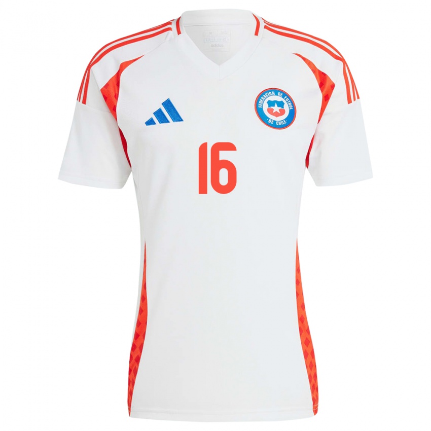 Niño Camiseta Chile Isidora Olave #16 Blanco 2ª Equipación 24-26 La Camisa Argentina