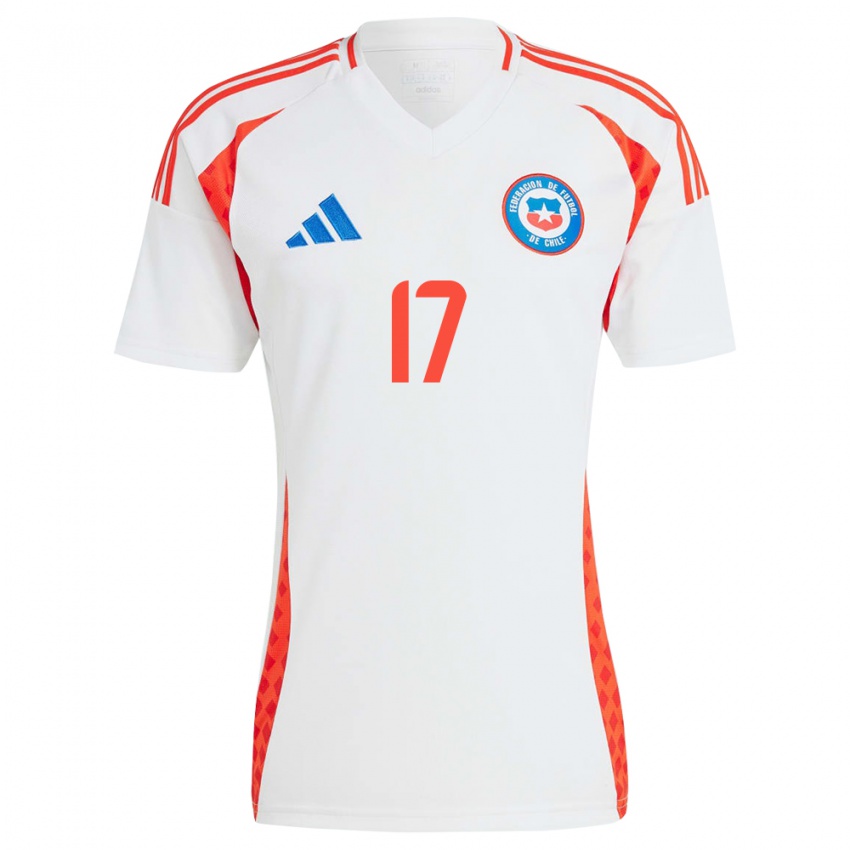 Niño Camiseta Chile Fernanda Hidalgo #17 Blanco 2ª Equipación 24-26 La Camisa Argentina