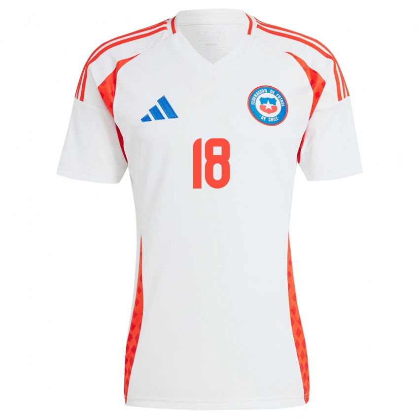 Niño Camiseta Chile Oliver Ramis #18 Blanco 2ª Equipación 24-26 La Camisa Argentina