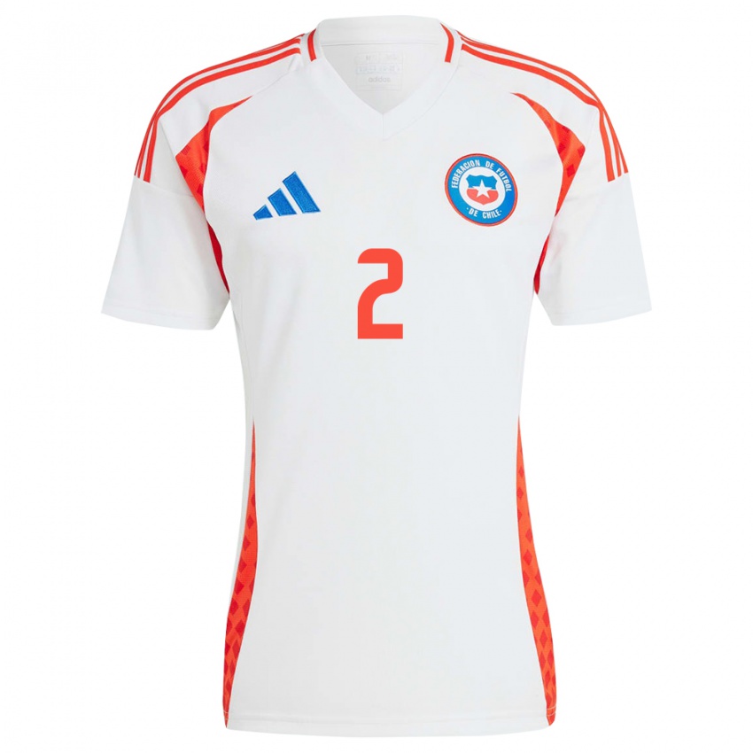 Niño Camiseta Chile Gabriel Suazo #2 Blanco 2ª Equipación 24-26 La Camisa Argentina