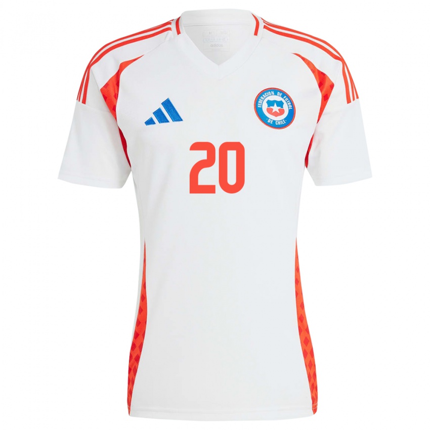 Niño Camiseta Chile Paloma Bustamante #20 Blanco 2ª Equipación 24-26 La Camisa Argentina