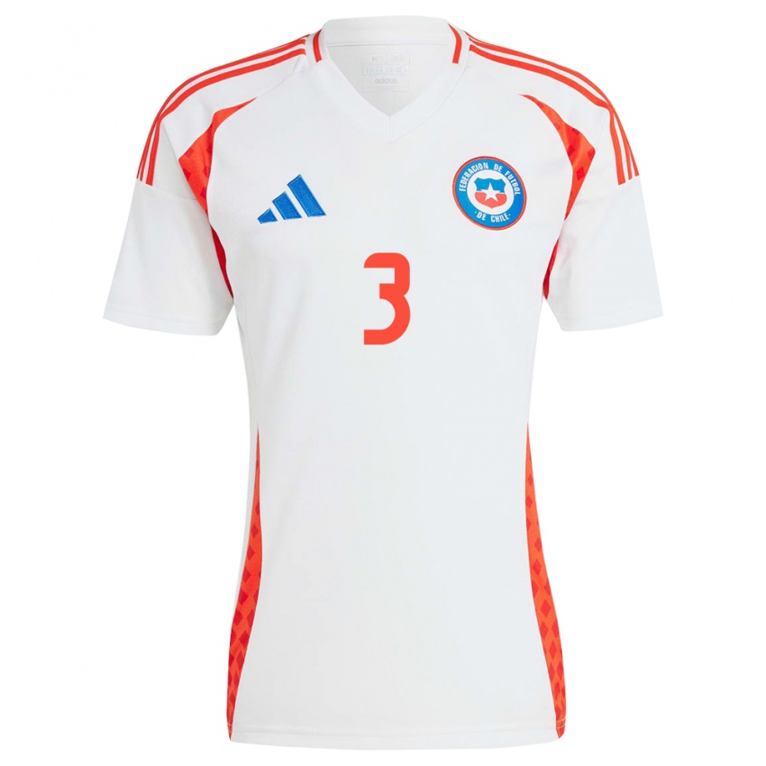 Niño Camiseta Chile Iván Román #3 Blanco 2ª Equipación 24-26 La Camisa Argentina