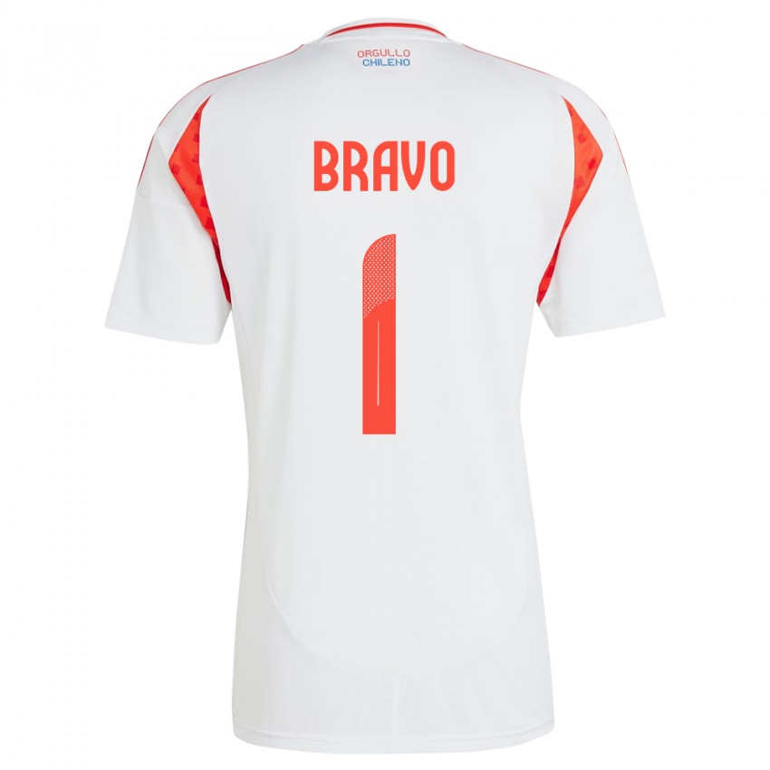 Niño Camiseta Chile Claudio Bravo #1 Blanco 2ª Equipación 24-26 La Camisa Argentina