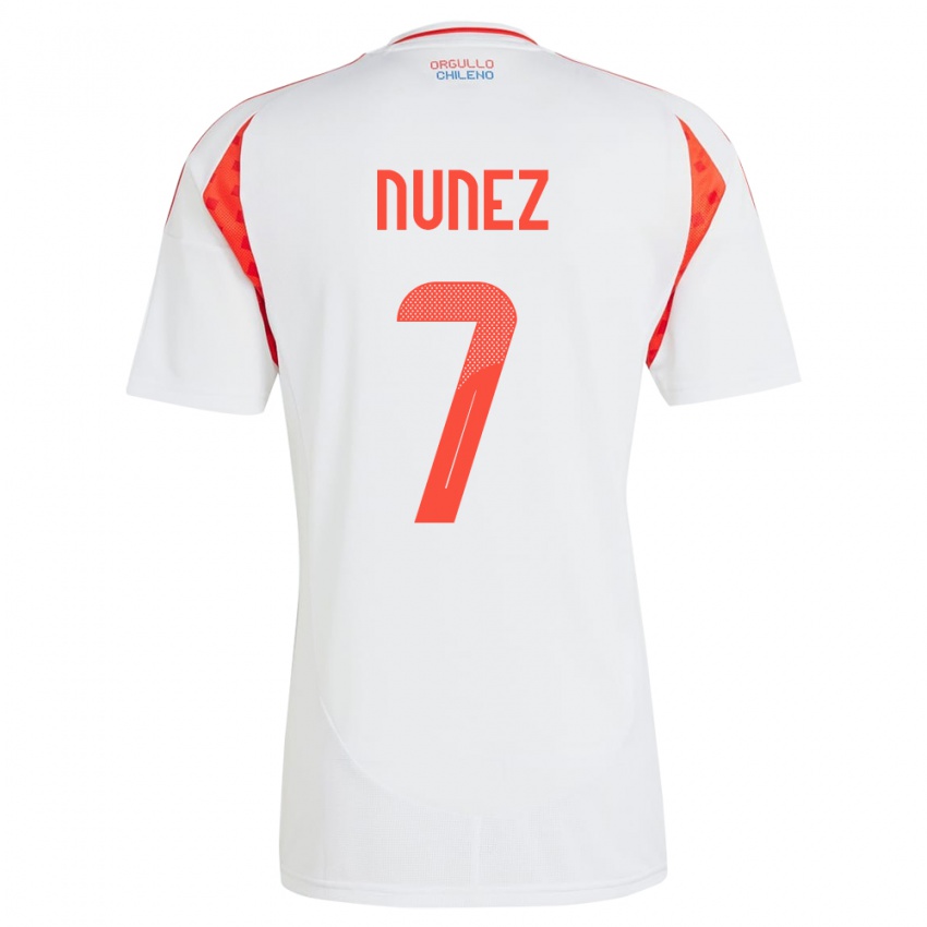 Niño Camiseta Chile Marcelino Núñez #7 Blanco 2ª Equipación 24-26 La Camisa Argentina