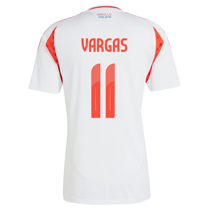 Niño Camiseta Chile Eduardo Vargas #11 Blanco 2ª Equipación 24-26 La Camisa Argentina