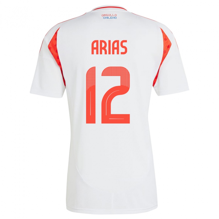 Niño Camiseta Chile Gabriel Arias #12 Blanco 2ª Equipación 24-26 La Camisa Argentina