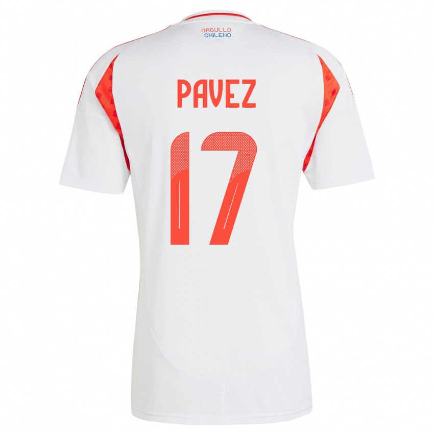 Niño Camiseta Chile Esteban Pavez #17 Blanco 2ª Equipación 24-26 La Camisa Argentina