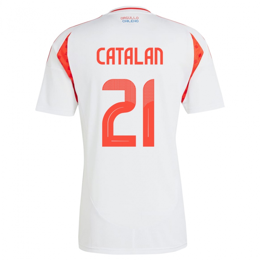 Niño Camiseta Chile Matías Catalán #21 Blanco 2ª Equipación 24-26 La Camisa Argentina