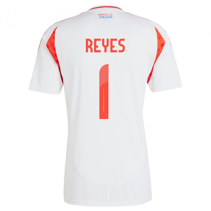 Niño Camiseta Chile Vicente Reyes #1 Blanco 2ª Equipación 24-26 La Camisa Argentina