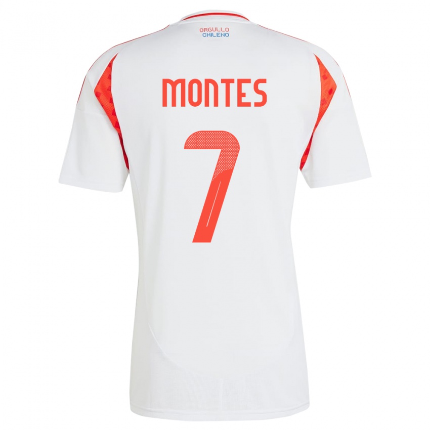 Niño Camiseta Chile Clemente Montes #7 Blanco 2ª Equipación 24-26 La Camisa Argentina