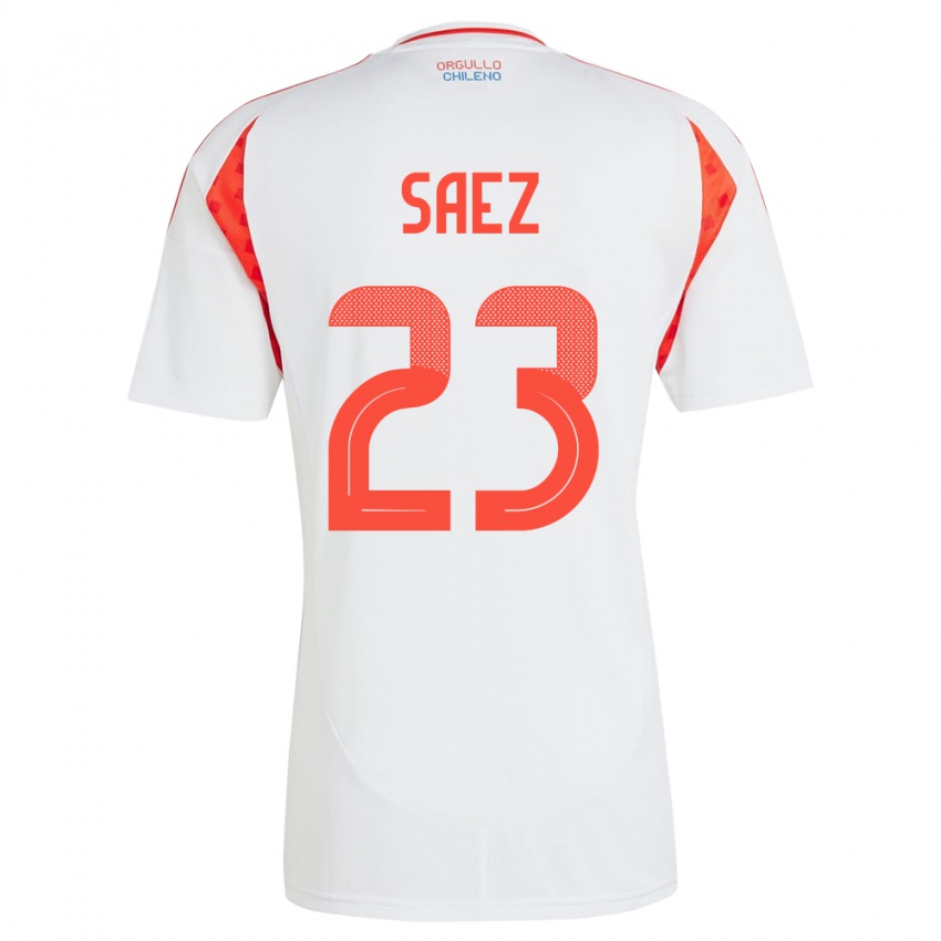 Niño Camiseta Chile Ignacio Sáez #23 Blanco 2ª Equipación 24-26 La Camisa Argentina