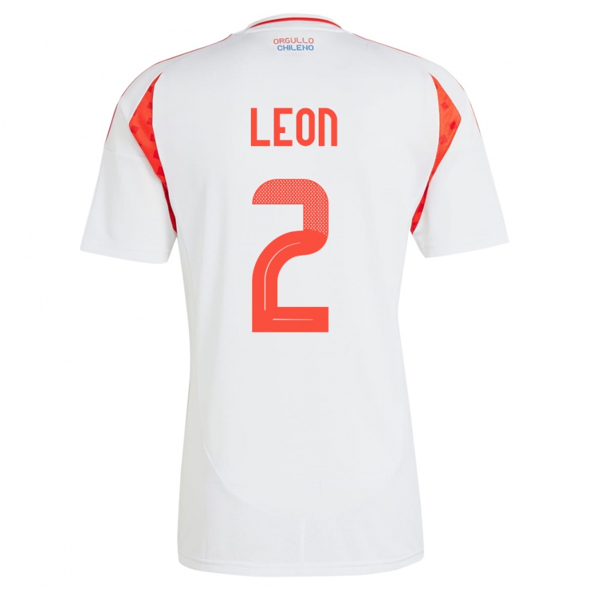 Niño Camiseta Chile Maicol León #2 Blanco 2ª Equipación 24-26 La Camisa Argentina