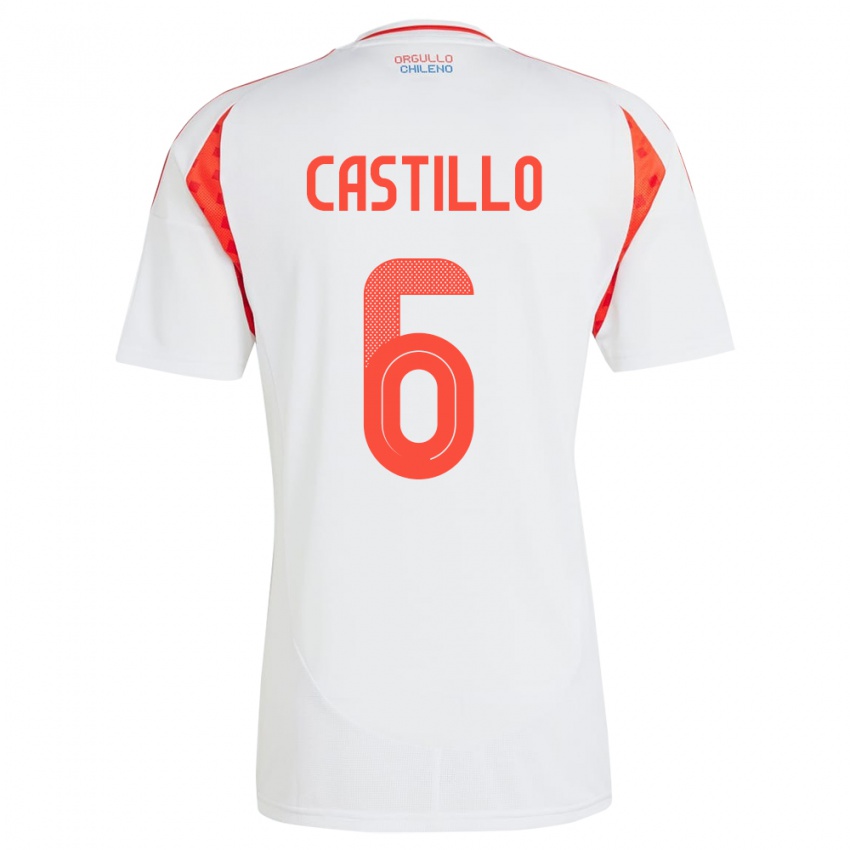 Niño Camiseta Chile Cristóbal Castillo #6 Blanco 2ª Equipación 24-26 La Camisa Argentina