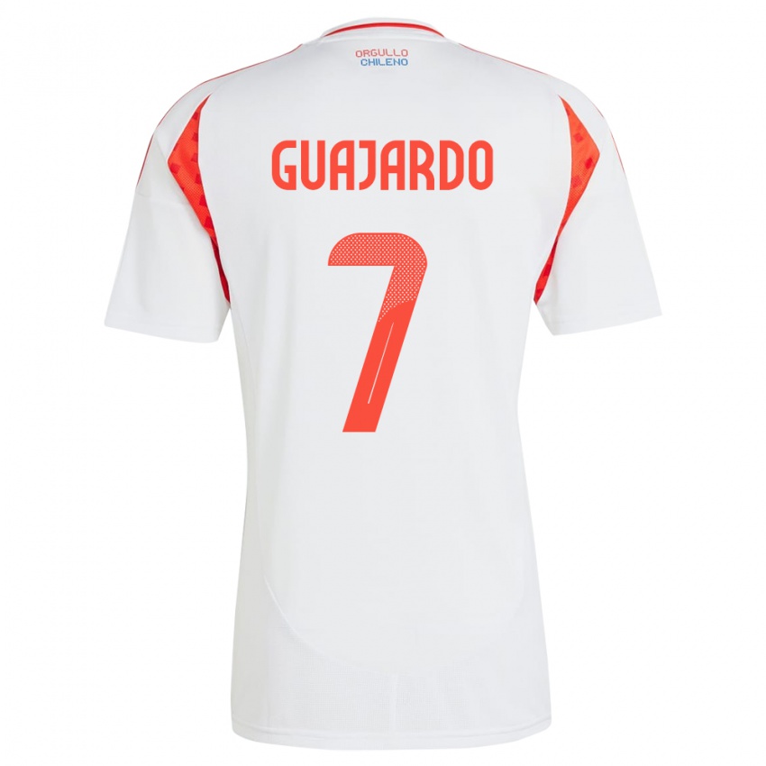 Niño Camiseta Chile Paolo Guajardo #7 Blanco 2ª Equipación 24-26 La Camisa Argentina