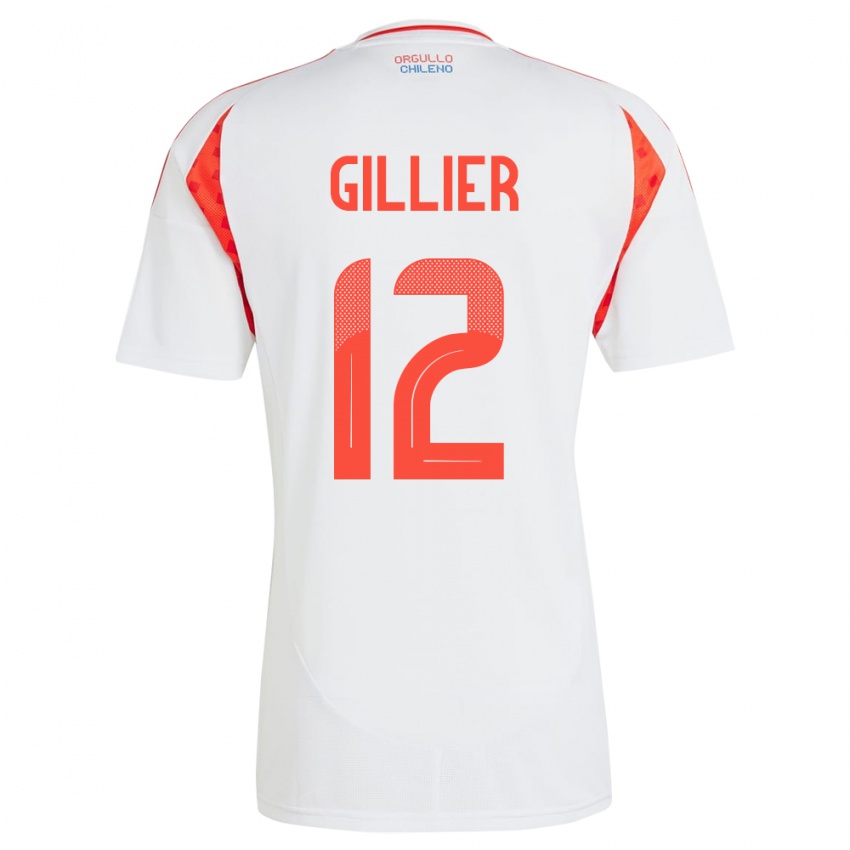 Niño Camiseta Chile Thomas Gillier #12 Blanco 2ª Equipación 24-26 La Camisa Argentina