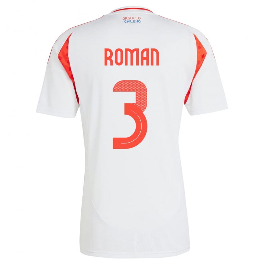 Niño Camiseta Chile Iván Román #3 Blanco 2ª Equipación 24-26 La Camisa Argentina