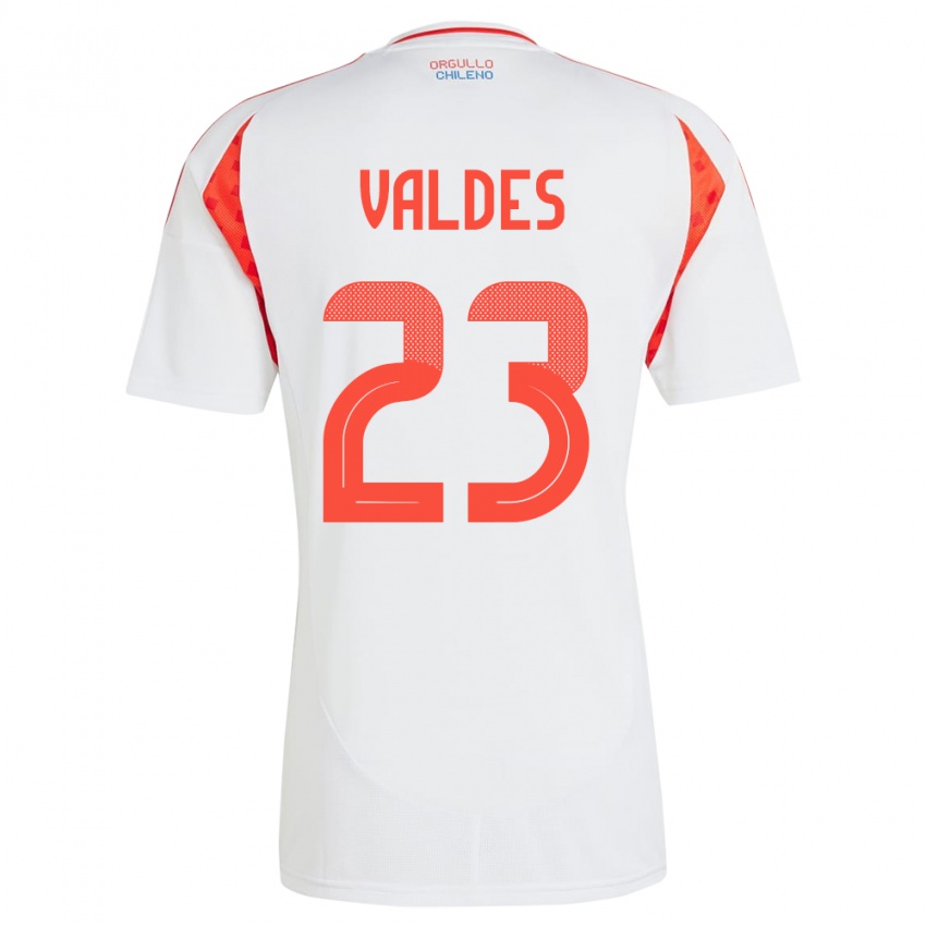 Niño Camiseta Chile Francisco Valdés #23 Blanco 2ª Equipación 24-26 La Camisa Argentina