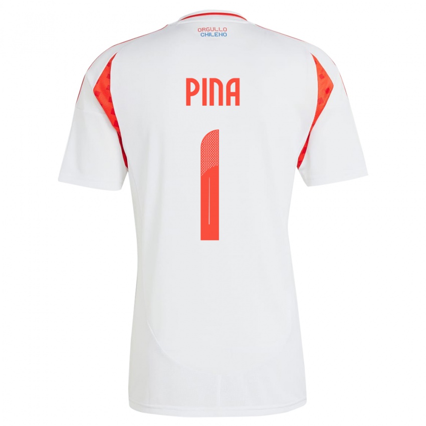 Niño Camiseta Chile Cristóbal Piña #1 Blanco 2ª Equipación 24-26 La Camisa Argentina