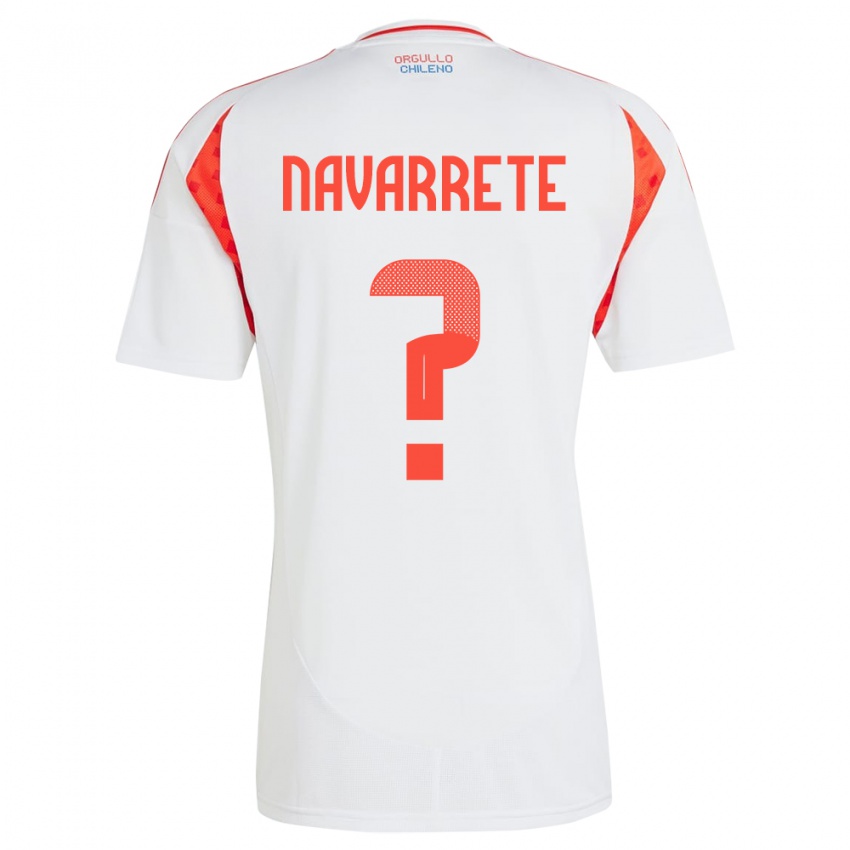 Niño Camiseta Chile Sebastián Navarrete #0 Blanco 2ª Equipación 24-26 La Camisa Argentina