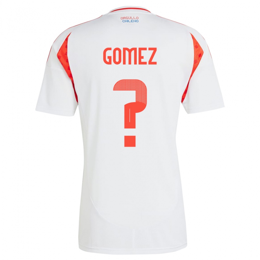 Niño Camiseta Chile Cristóbal Gómez #0 Blanco 2ª Equipación 24-26 La Camisa Argentina