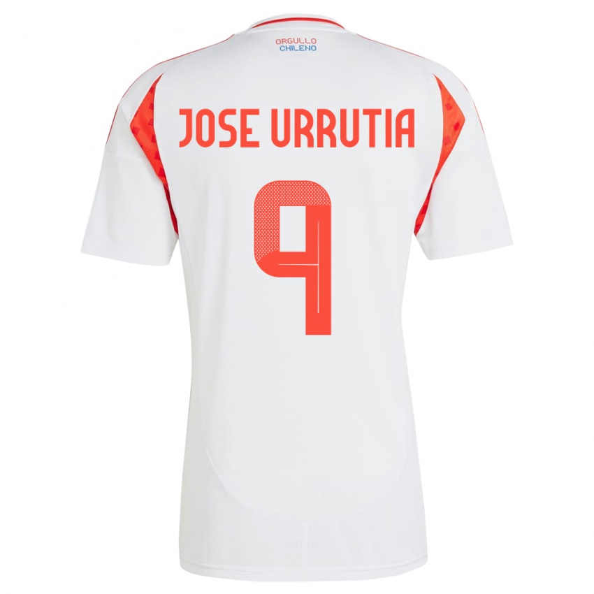 Niño Camiseta Chile María José Urrutia #9 Blanco 2ª Equipación 24-26 La Camisa Argentina