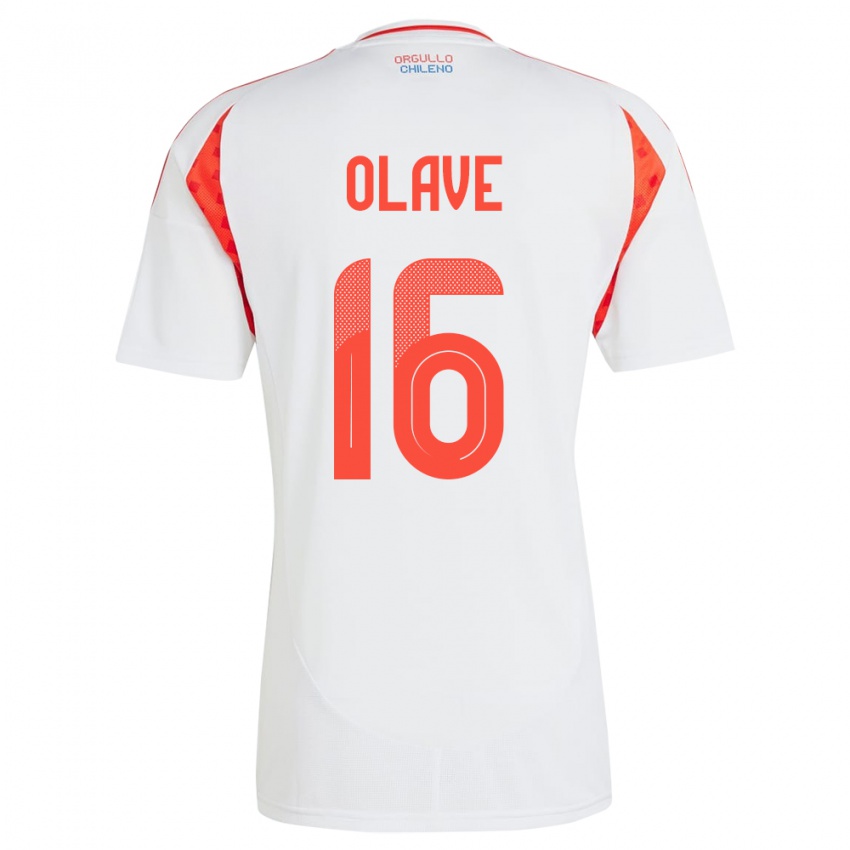 Niño Camiseta Chile Isidora Olave #16 Blanco 2ª Equipación 24-26 La Camisa Argentina