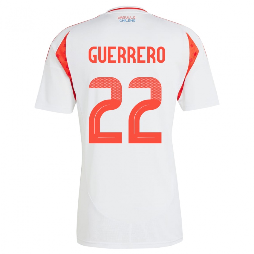 Niño Camiseta Chile Kathalina Guerrero #22 Blanco 2ª Equipación 24-26 La Camisa Argentina