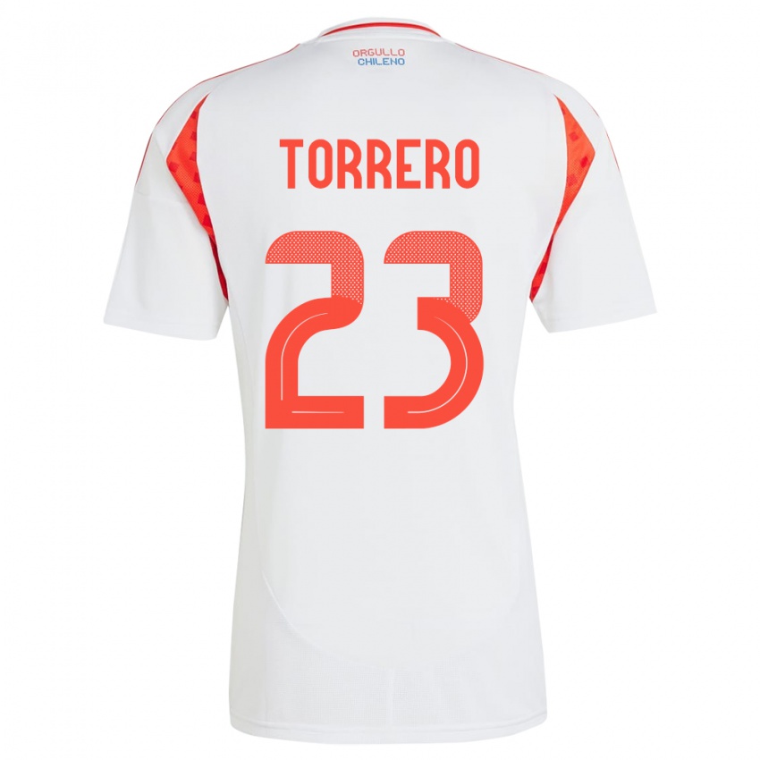 Niño Camiseta Chile Ryann Torrero #23 Blanco 2ª Equipación 24-26 La Camisa Argentina