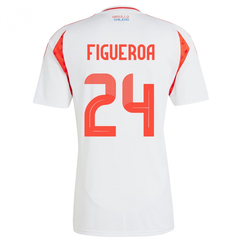 Niño Camiseta Chile Ámbar Figueroa #24 Blanco 2ª Equipación 24-26 La Camisa Argentina