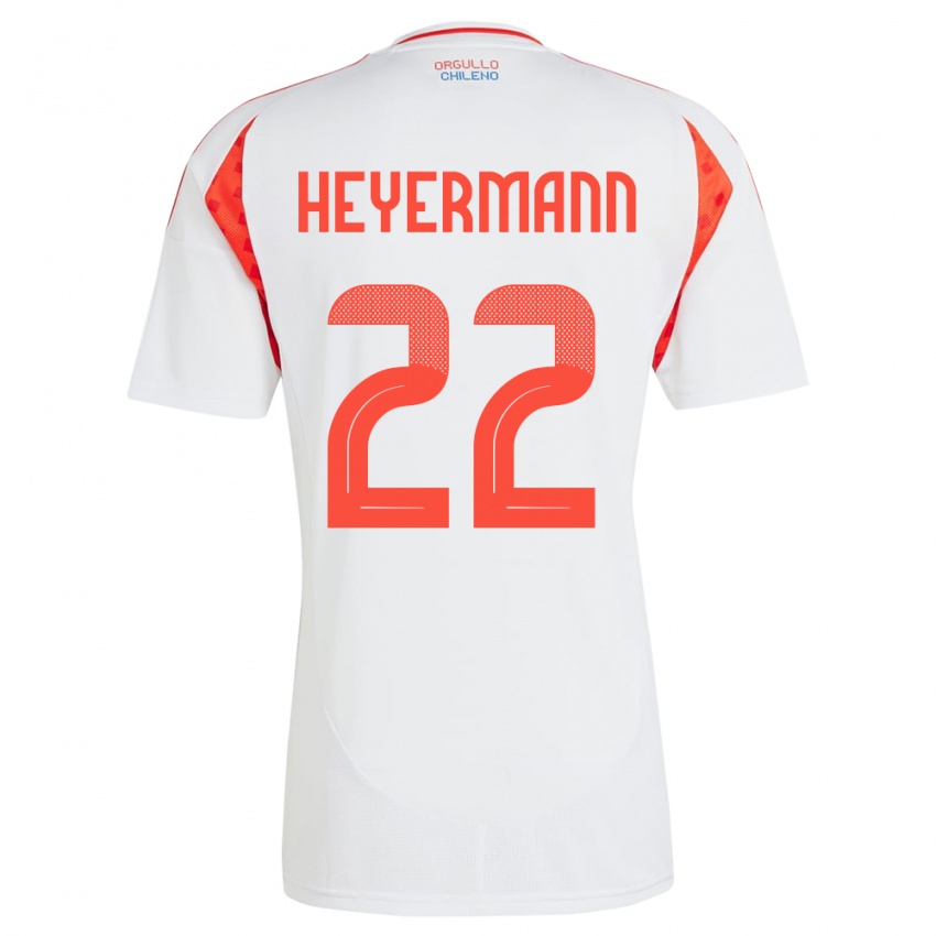 Niño Camiseta Chile Agustina Heyermann #22 Blanco 2ª Equipación 24-26 La Camisa Argentina