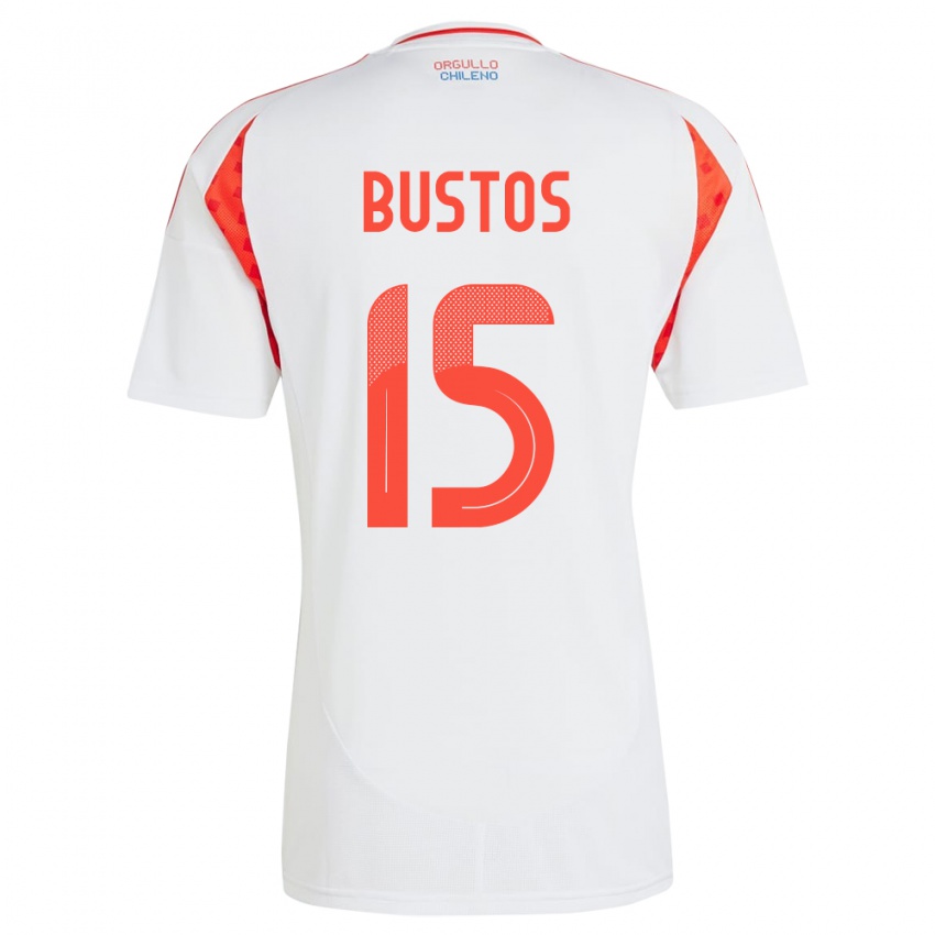 Niño Camiseta Chile Melissa Bustos #15 Blanco 2ª Equipación 24-26 La Camisa Argentina