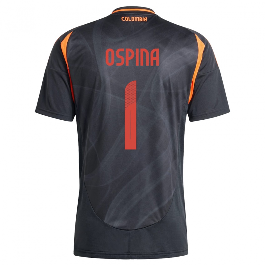 Niño Camiseta Colombia David Ospina #1 Negro 2ª Equipación 24-26 La Camisa Argentina