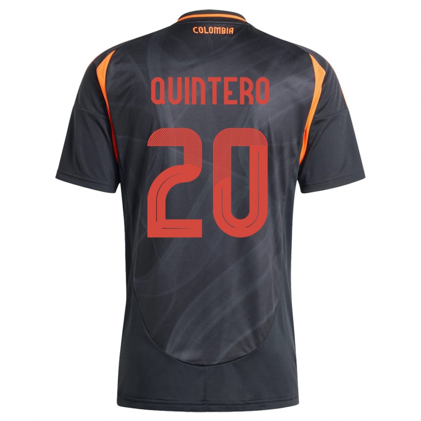 Niño Camiseta Colombia Juan Fernando Quintero #20 Negro 2ª Equipación 24-26 La Camisa Argentina