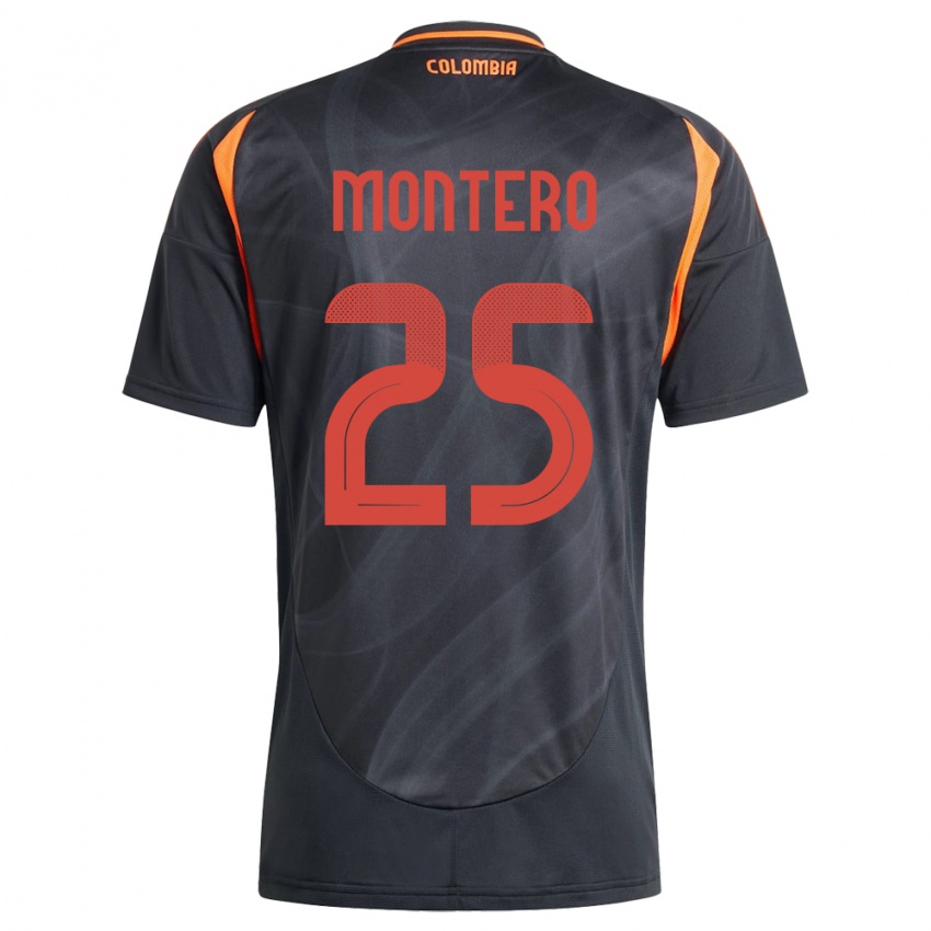 Niño Camiseta Colombia Álvaro Montero #25 Negro 2ª Equipación 24-26 La Camisa Argentina