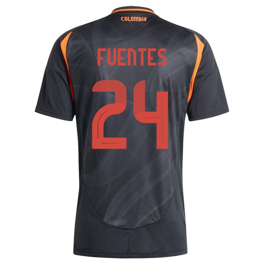 Niño Camiseta Colombia Gabriel Fuentes #24 Negro 2ª Equipación 24-26 La Camisa Argentina