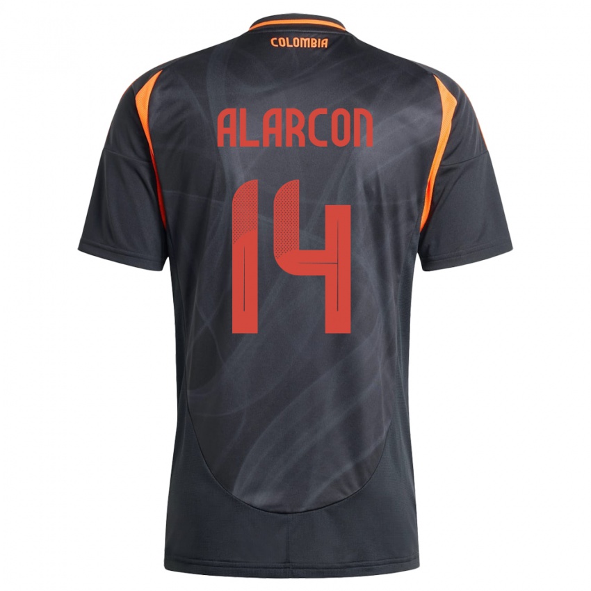 Niño Camiseta Colombia Andrés Alarcón #14 Negro 2ª Equipación 24-26 La Camisa Argentina