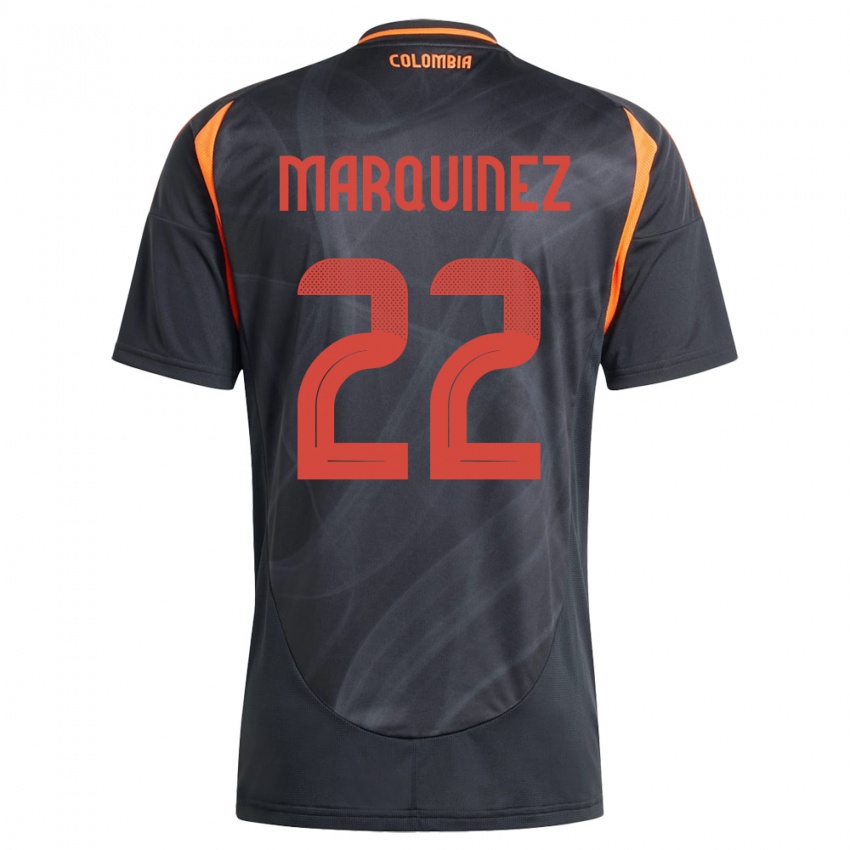 Niño Camiseta Colombia Luis Marquinez #22 Negro 2ª Equipación 24-26 La Camisa Argentina