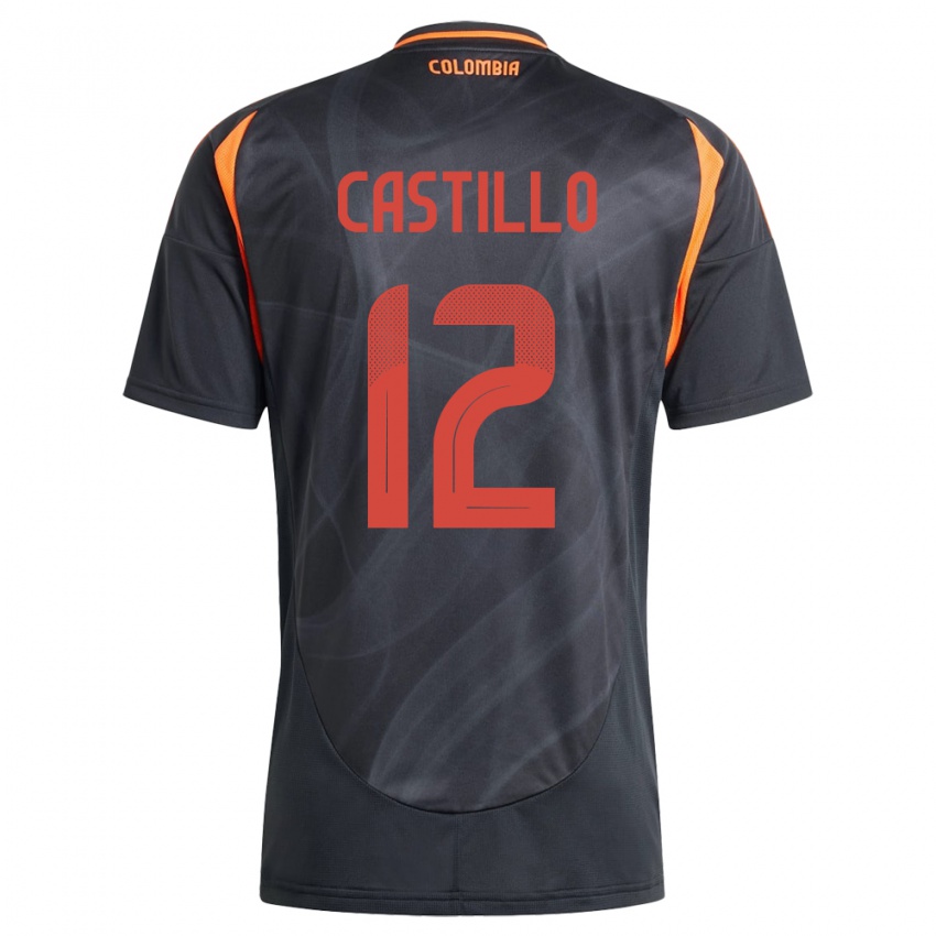 Niño Camiseta Colombia Juan Castillo #12 Negro 2ª Equipación 24-26 La Camisa Argentina