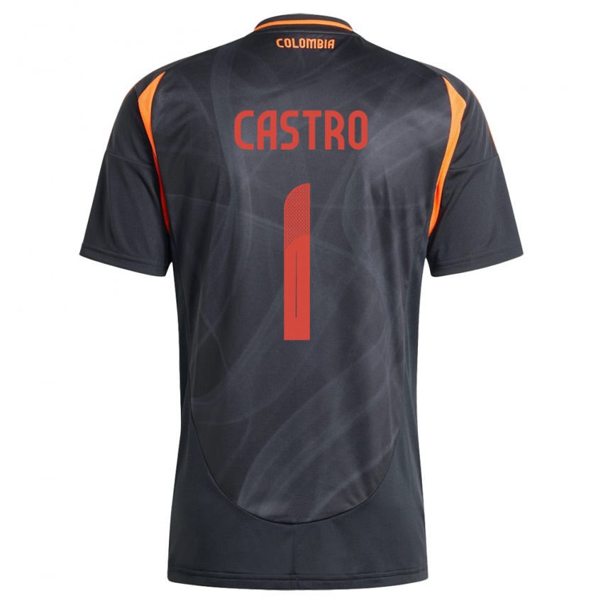 Niño Camiseta Colombia Danny Castro #1 Negro 2ª Equipación 24-26 La Camisa Argentina