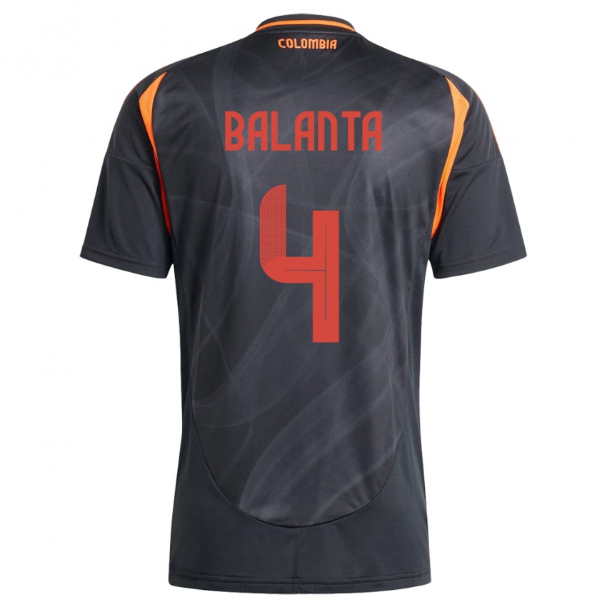 Niño Camiseta Colombia Marlon Balanta #4 Negro 2ª Equipación 24-26 La Camisa Argentina