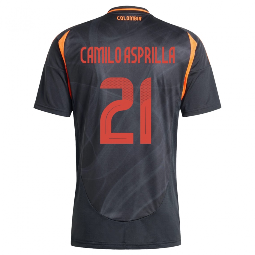 Niño Camiseta Colombia Juan Camilo Asprilla #21 Negro 2ª Equipación 24-26 La Camisa Argentina