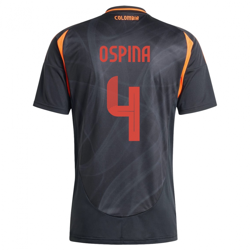 Niño Camiseta Colombia Diana Ospina #4 Negro 2ª Equipación 24-26 La Camisa Argentina