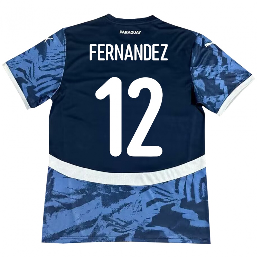 Niño Camiseta Paraguay Gatito Fernández #12 Azul 2ª Equipación 24-26 La Camisa Argentina