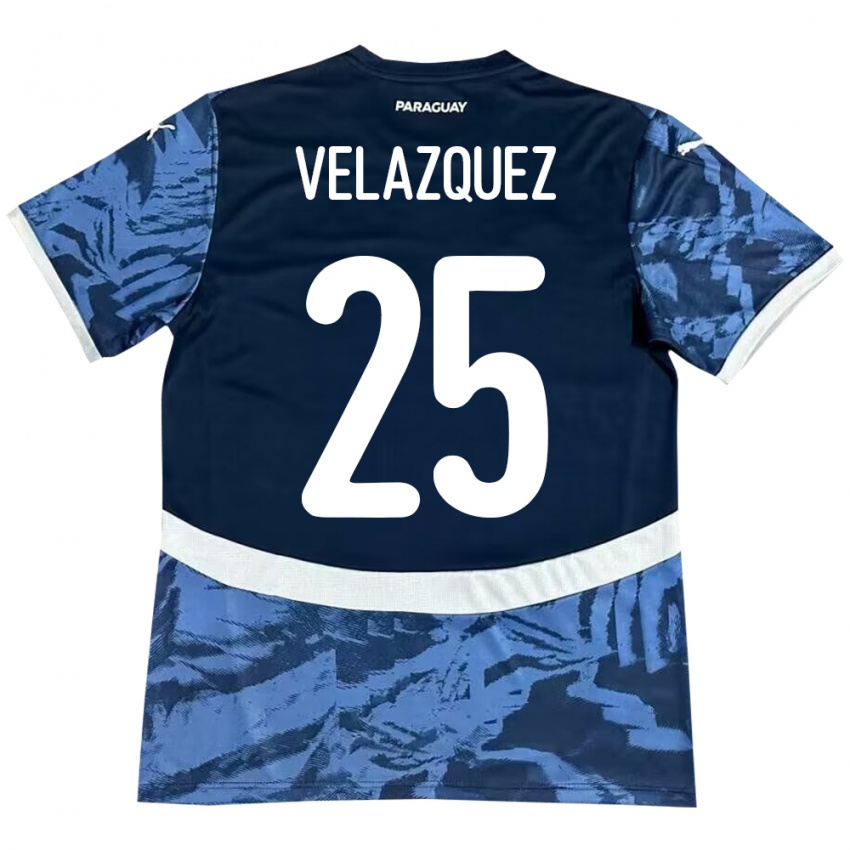 Niño Camiseta Paraguay Gustavo Velázquez #25 Azul 2ª Equipación 24-26 La Camisa Argentina