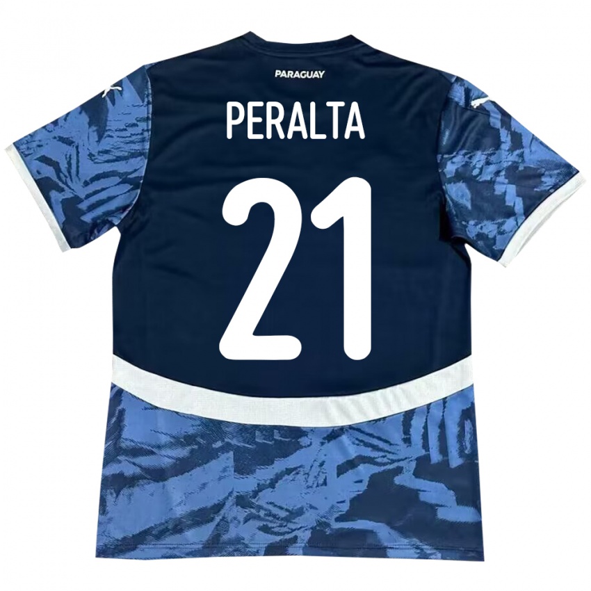 Niño Camiseta Paraguay Fabrizio Peralta #21 Azul 2ª Equipación 24-26 La Camisa Argentina